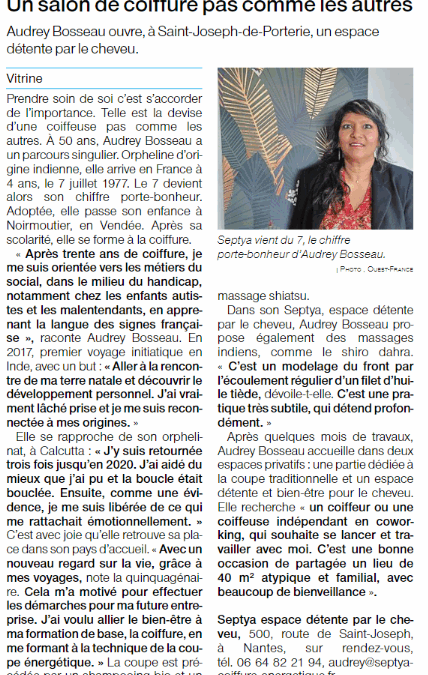 🗞️ Septya à l’honneur dans Ouest-France !